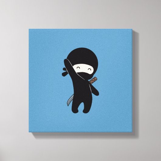 Tiny Happy Ninja auf Blue Leinwanddruck (Vorderseite)