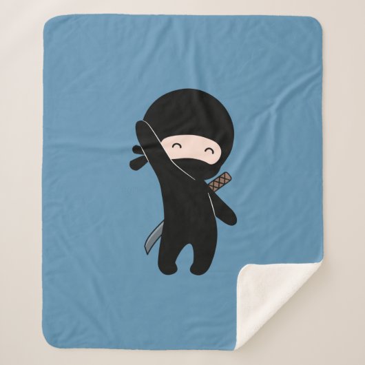 Tiny Happy Ninja auf Blue Sherpadecke (Vorderseite)