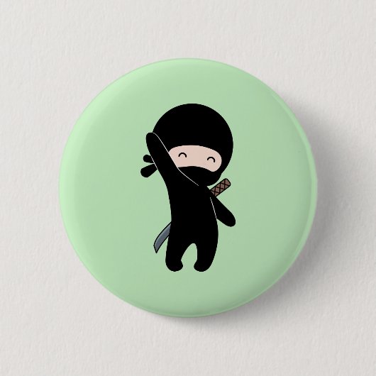 Tiny Happy Ninja auf Green Button (Vorderseite)