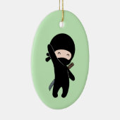Tiny Happy Ninja auf Green Keramik Ornament (Rechts)