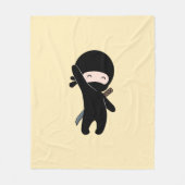Tiny Happy Ninja auf Yellow Fleecedecke (Vorderseite)