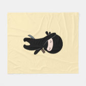 Tiny Happy Ninja auf Yellow Fleecedecke (Vorderseite (Horizontal))