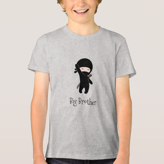 Tiny Happy Ninja - Big Brother Tri-Blend Shirt (Vorderseite)
