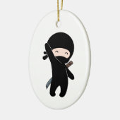 Tiny Happy Ninja Keramik Ornament (Links)