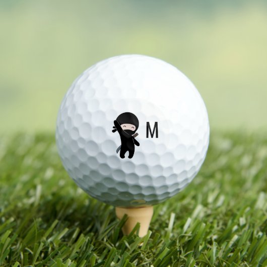 Tiny Happy Ninja Monogram Initial Golfball (Insitu T-Shirt)