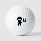 Tiny Happy Ninja Monogram Initial Golfball (Vorderseite)