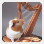 Tiny Harpist Guinea Pig – Artistic Sticker (Vorderseite)