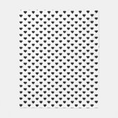 Tiny Heart Pattern | Schwarz-weiß Modernes Niedlic Fleecedecke (Vorderseite)