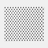 Tiny Heart Pattern | Schwarz-weiß Modernes Niedlic Fleecedecke (Vorderseite (Horizontal))