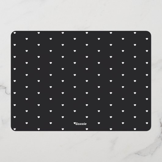 Tiny Heart | Zwei Foto Foil Birth Ankündigung (Rückseite)