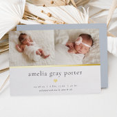 Tiny Heart | Zwei Foto Foil Birth Ankündigung