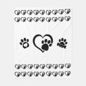 Tiny hearts and Paw Prints Fleece Blanket (Vorderseite)