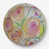 Tiny Hearts Big Blume Pappteller (Vorderseite)