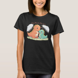 Tiny Hearts, Big Love – Dinosaur Family Illustrati T-Shirt