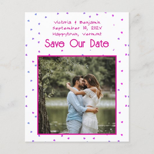 Tiny Hearts Budget Rettete unsere Date Cards Magen Flyer (Vorne)