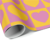 Tiny hearts chess grid seamless pattern. Cute litt Geschenkpapier (Rolleneckpunkt)