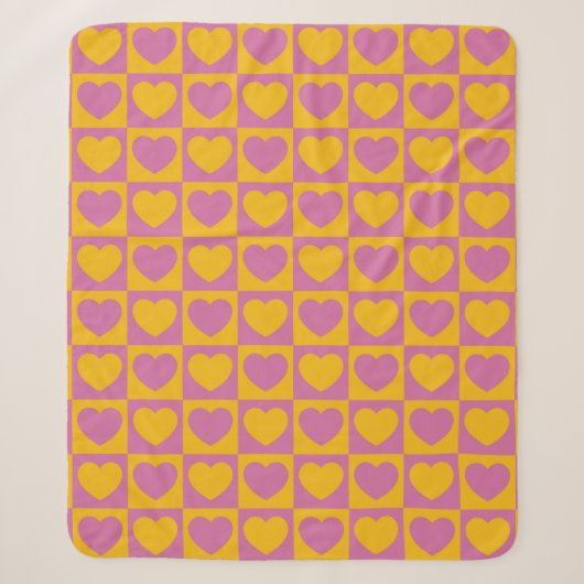 Tiny hearts chess grid seamless pattern. Cute litt Sherpadecke (Vorderseite)