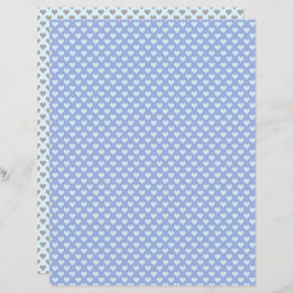Tiny Hearts Pastel Blue Gray Scrapbook Paper