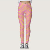 Tiny Hearts Pink Yellow Leggings (Vorderseite)