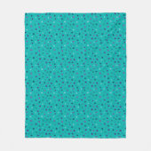 Tiny Hearts, Purple, Teal, Blue on Turquoise Fleecedecke (Vorderseite)
