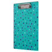 Tiny Hearts, Purple, Teal, Blue on Turquoise Klemmbrett (Links)