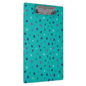 Tiny Hearts, Purple, Teal, Blue on Turquoise Klemmbrett (Rechts)