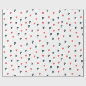 Tiny Hearts Red and Black Valentine's Day Geschenkpapier (Flach)