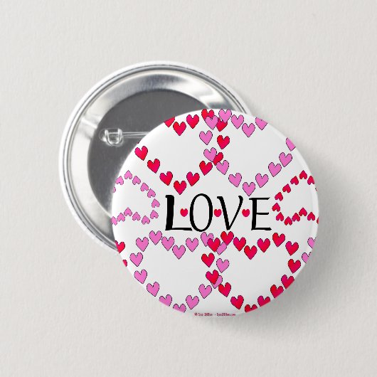 Tiny Hearts Rosa LIEBE Button (Vorne & Hinten)