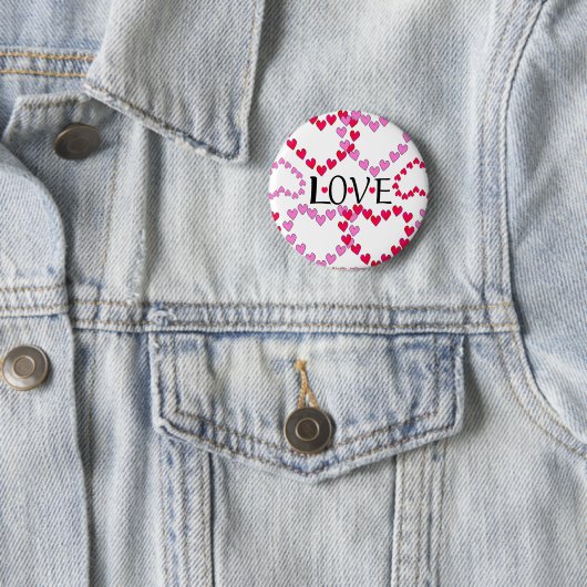Tiny Hearts Rosa LIEBE Button (Beispiel)