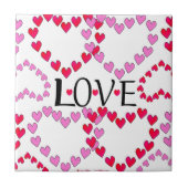 Tiny Hearts Rosa LIEBE Fliese (Vorderseite)