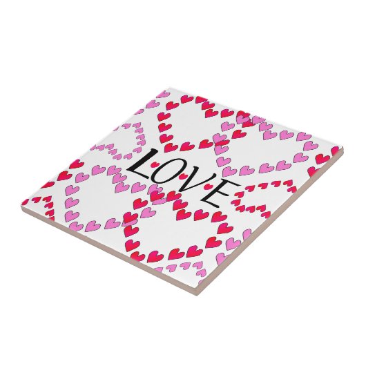 Tiny Hearts Rosa LIEBE Fliese (Seite)