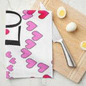 Tiny Hearts Rosa LIEBE Geschirrtuch (Viertel Falte)