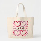 Tiny Hearts Rosa LIEBE Jumbo Stoffbeutel (Vorne)