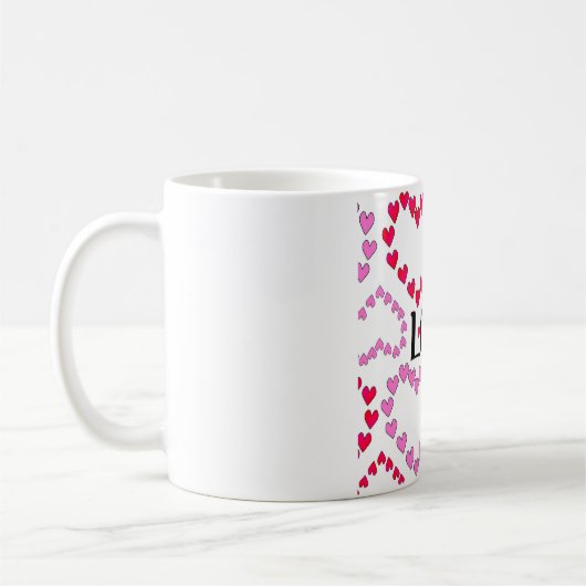 Tiny Hearts Rosa LIEBE Kaffeetasse (Links)