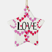 Tiny Hearts Rosa LIEBE Keramik Ornament (Rechts)