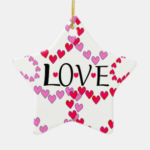 Tiny Hearts Rosa LIEBE Keramik Ornament