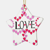 Tiny Hearts Rosa LIEBE Keramik Ornament (Links)