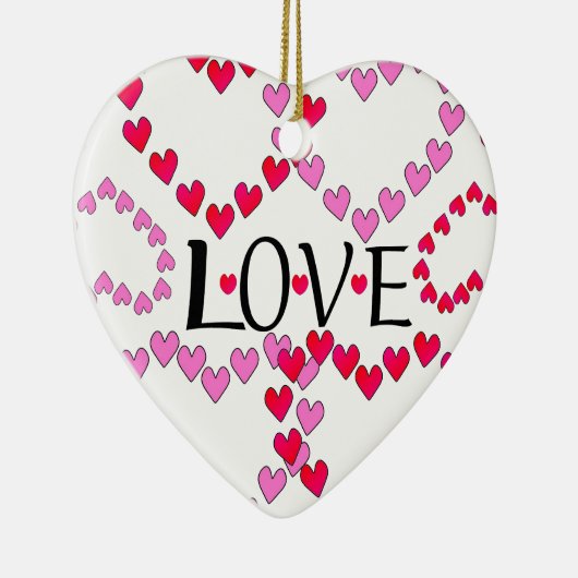 Tiny Hearts Rosa LIEBE Keramikornament (Rechts)