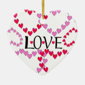 Tiny Hearts Rosa LIEBE Keramikornament (Vorne)