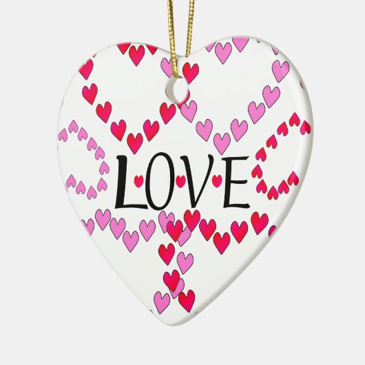 Tiny Hearts Rosa LIEBE Keramikornament (Links)