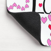 Tiny Hearts Rosa LIEBE Mousepad (Ecke)