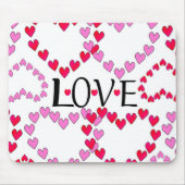 Tiny Hearts Rosa LIEBE Mousepad (Vorne)