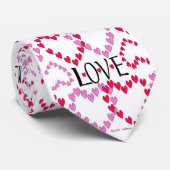 Tiny Hearts Rosa LIEBE Neck Tie Krawatte (Gerollt)