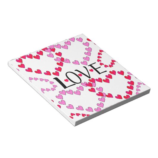 Tiny Hearts Rosa LIEBE Notizblock (angewinkelt)