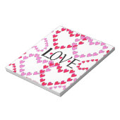 Tiny Hearts Rosa LIEBE Notizblock (Rotiert)