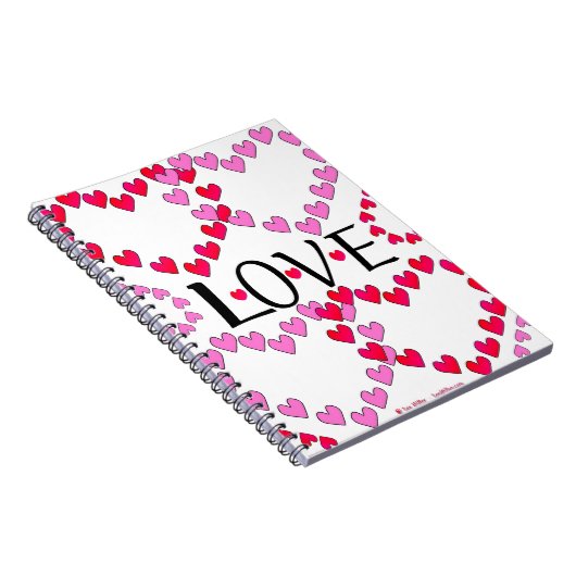 Tiny Hearts Rosa LIEBE Notizblock (Rechte Seite)