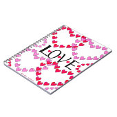 Tiny Hearts Rosa LIEBE Notizblock (Linke Seite)