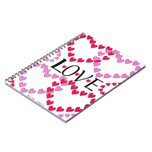 Tiny Hearts Rosa LIEBE Notizblock (Linke Seite)