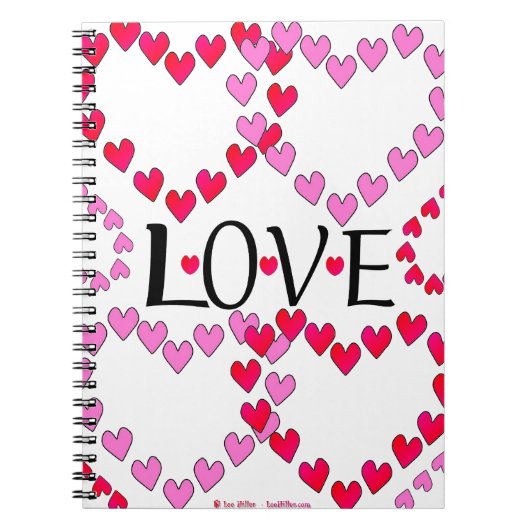 Tiny Hearts Rosa LIEBE Notizblock (Vorderseite)