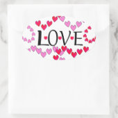 Tiny Hearts Rosa LIEBE Ovaler Aufkleber (Tasche)